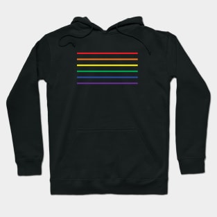 Gay Pride Flag Rainbow Stripes Black Background Hoodie